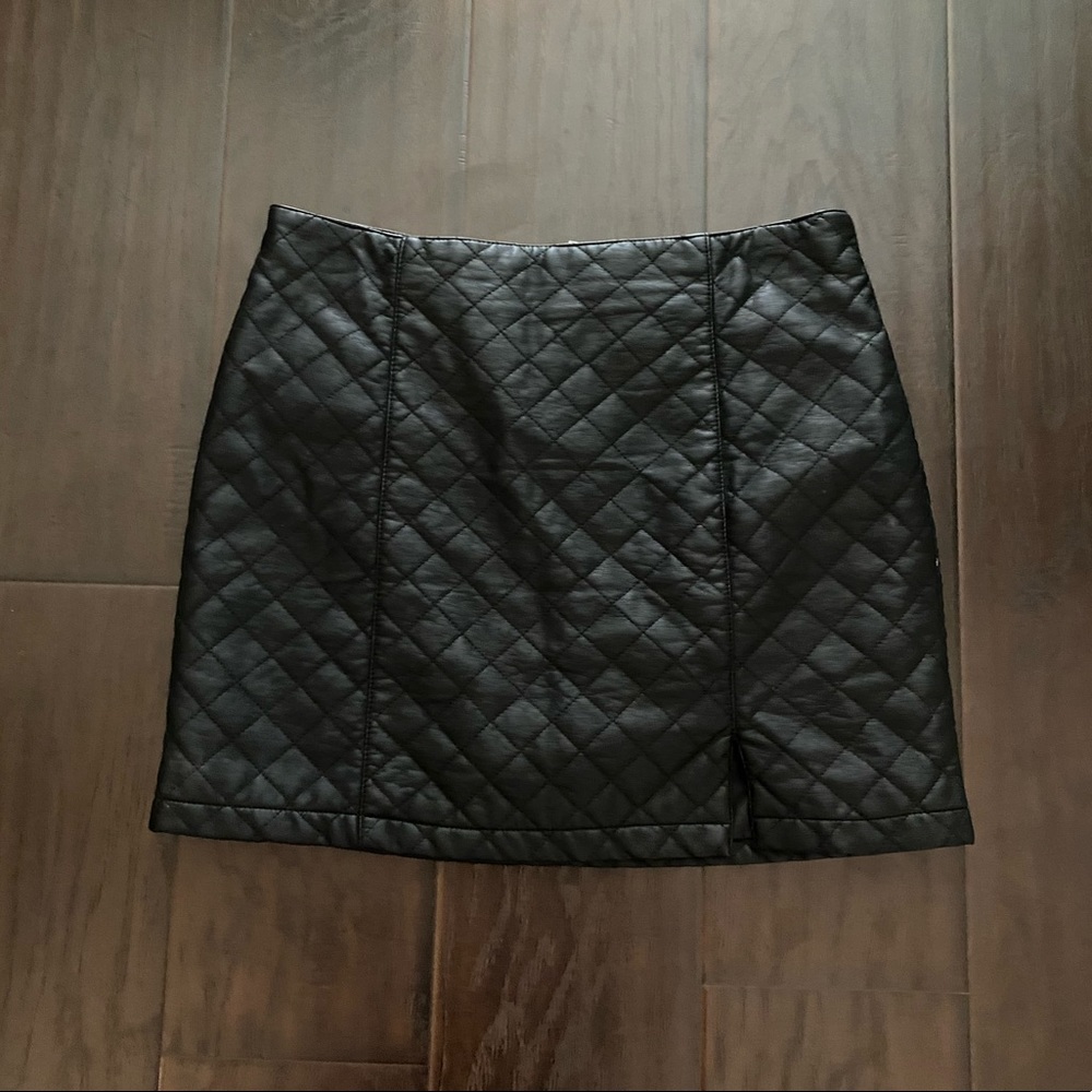 Forever21 Quilted Leather Mini Skirt